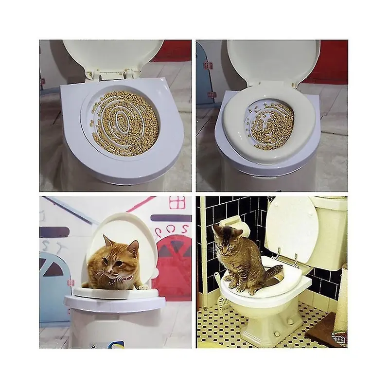 Cat Toilet Training Kit Cleaning System Kitty Pets Potty Urinal Litter
