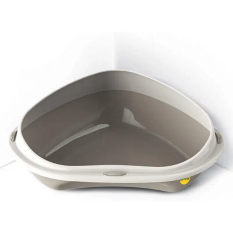 Cat Centre.direct Cat Centre Jumbo Corner Open Litter Tray With Rim Grey
