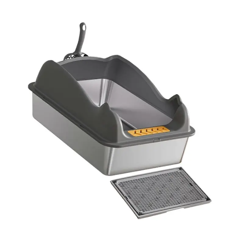 Dark/Gray/Light ( ) Cat Litter Box Indoor Cats With Scoop And Mat For Travel Bunny