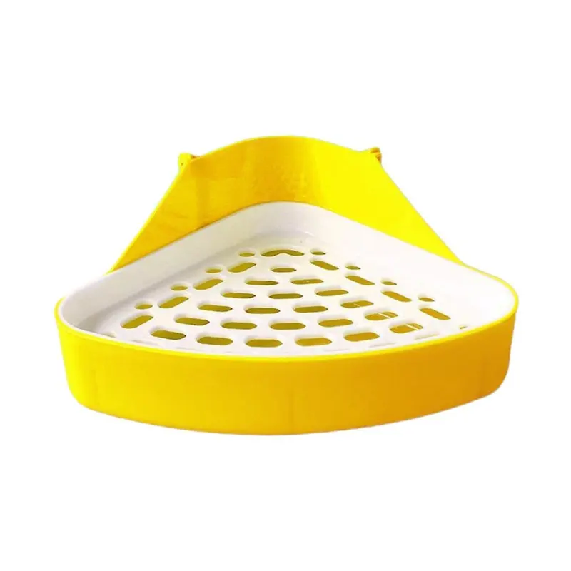 Yellow Triangle Potty Trainer Removable Pee Pan Tray For Hamster Birds Pet Supplies