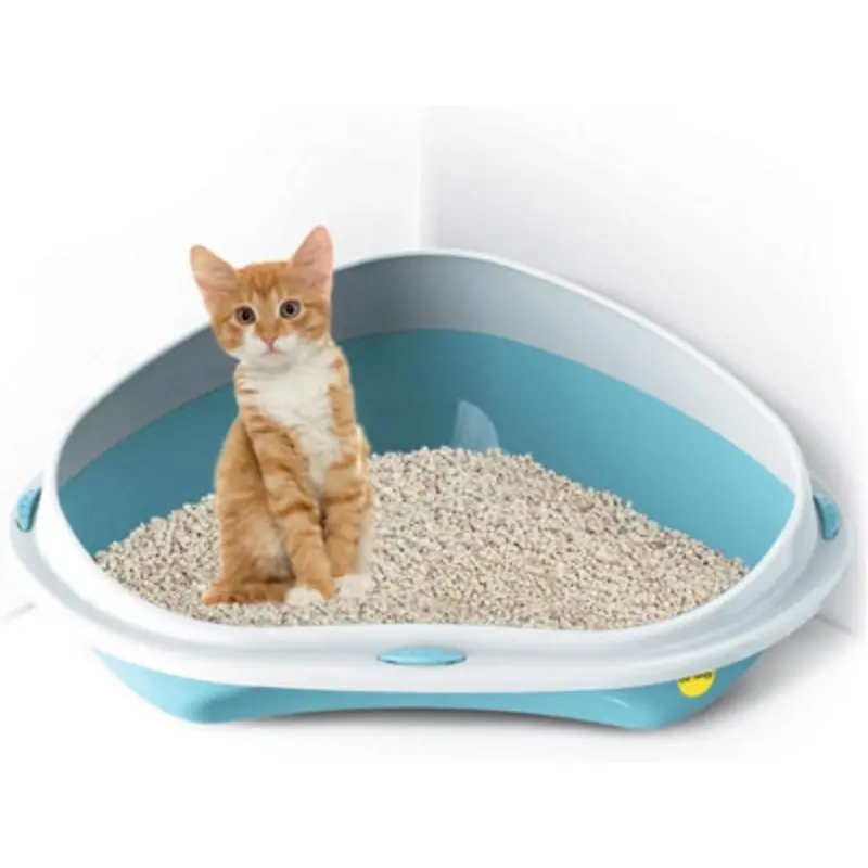 Cat Centre.direct Cat Centre Large Corner Pet Tray With High Rim Blue