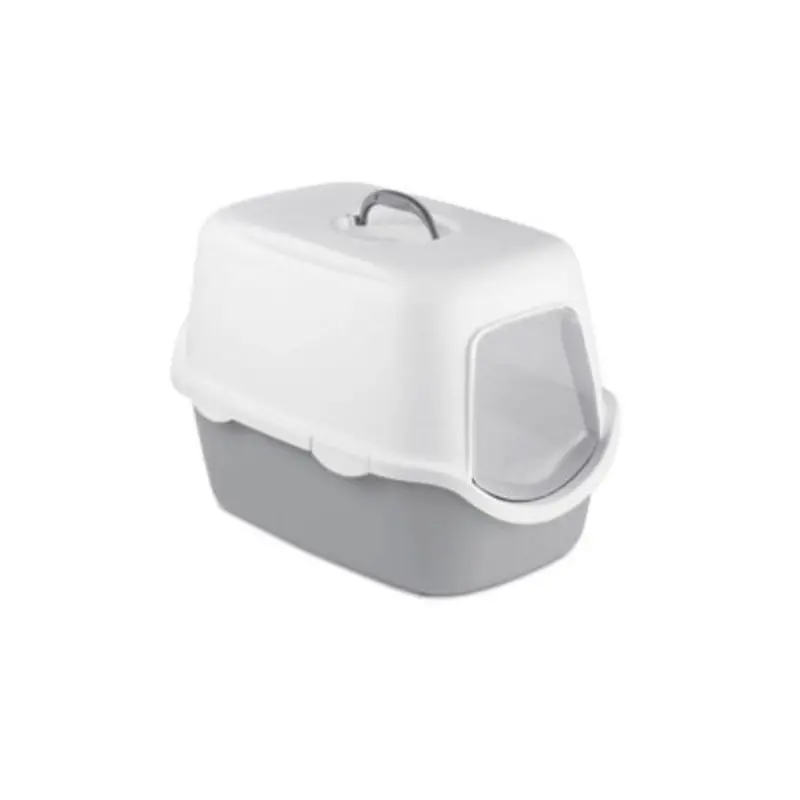 Stefanplast Cathy Hooded Litter Tray - White/Grey