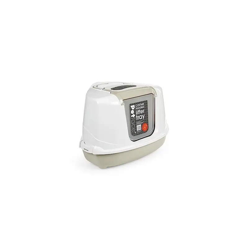New Petface Hooded Corner Cat Litter Tray 47031Ds1