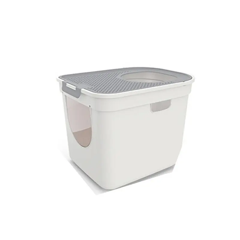 Greenzech Grey (, L) Cat Bedpan Enclosed Cat Litter Bo* With Scoop Large