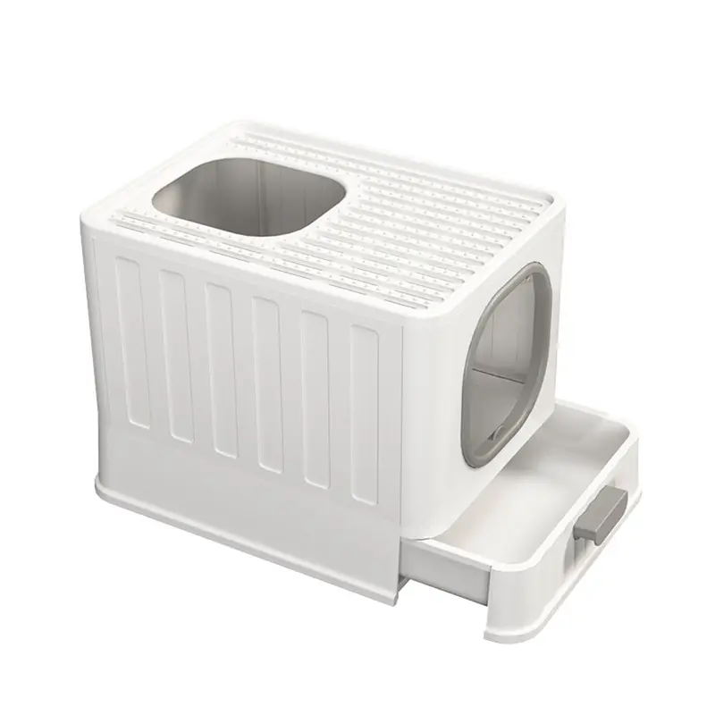 Bingopaw Cat Litter Box Front Entry Drawer Type Toilet Boxes Litter Tray