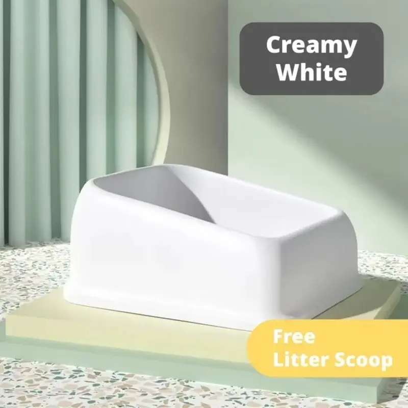 Ameifu White Cat Litter Tray With Litter Scoop | Color: 24Cm