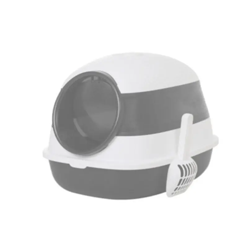 Darphe Enclosed Cat Litter Box With Flip Lid And Scoop, 35Cm W X 40Cm D X 40Cm H Grey