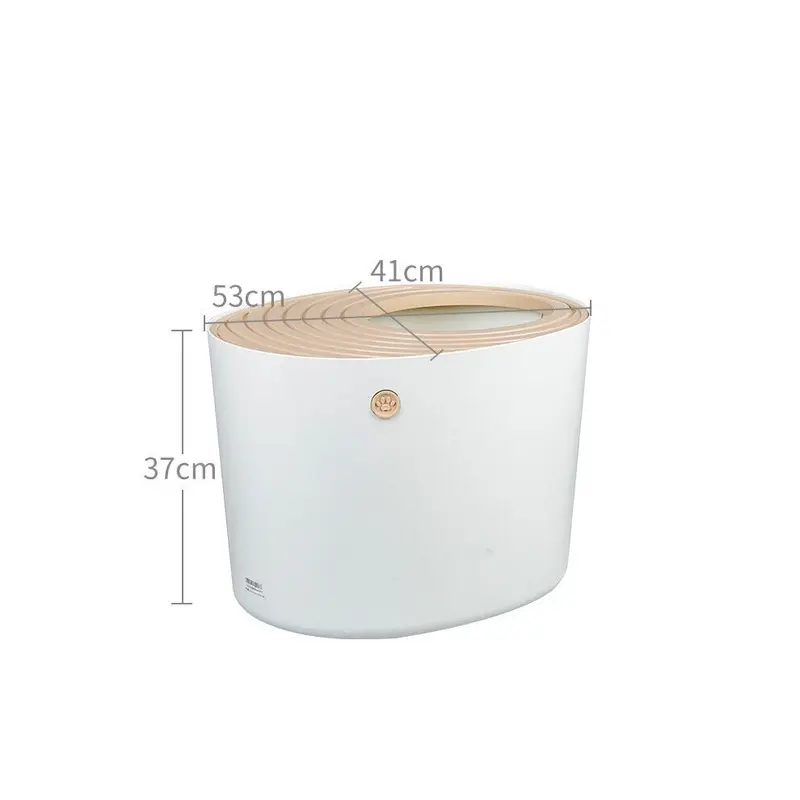 Greenzech White (White) Cat Bedpan Semi-Enclosed Cat Litter Bo* Cat Toilet Large