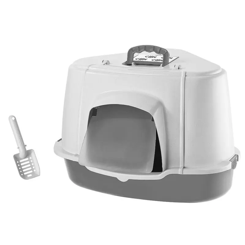 Nobby Pet Gris Corner Cat Litter Tray With Scoop 48Cm
