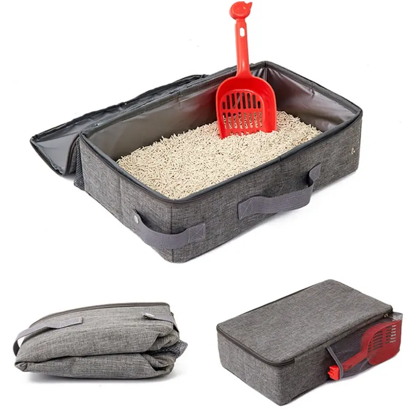 Zeuxo Portable Foldable Cat Litter Box, Suitable For Pet Cat Travel 24*40Cm Medium