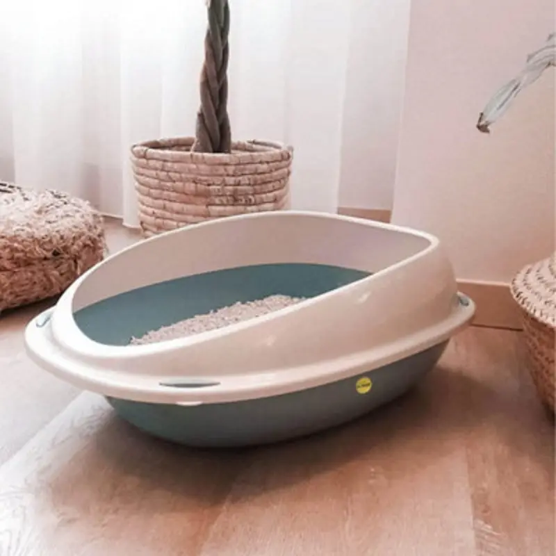 Cat Centre.direct Blue Cat Centre Anti-Spillage Pet Tray With High Rim Large