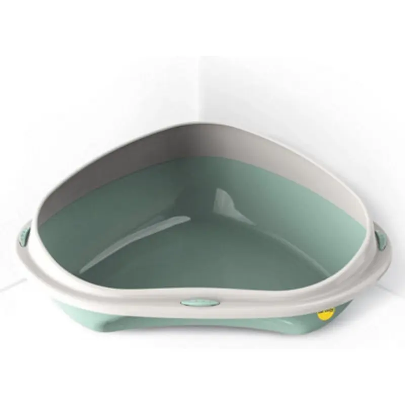 Cat Centre.direct Cat Centre Jumbo Corner Anti-Spillage Pet Tray With High Rim Green
