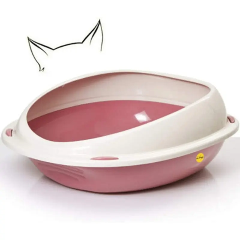 Cat Centre.direct Pink Cat Centre Anti-Spillage Pet Tray With High Rim Large
