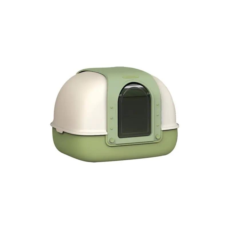 New Zech (Green) Cat Litter Box Double-Sided Flap Fully Enclosed Cat Bedpans Green