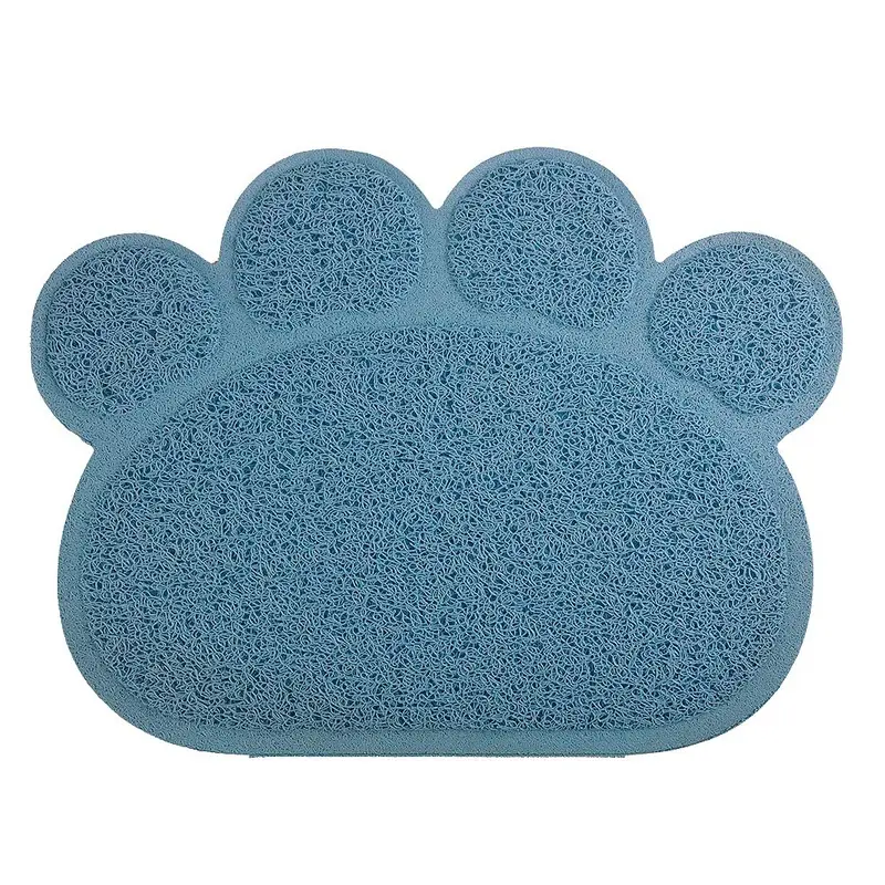 Dm Arctic Paw-Shaped Cat Litter Tray Mat, 40X30 Cm (Arctic)
