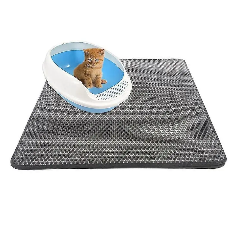 Grey (, 40X50cm) Double Layer Honeycomb Cat Litter Trapper Mat Pet Dog Pad Cushion Rug