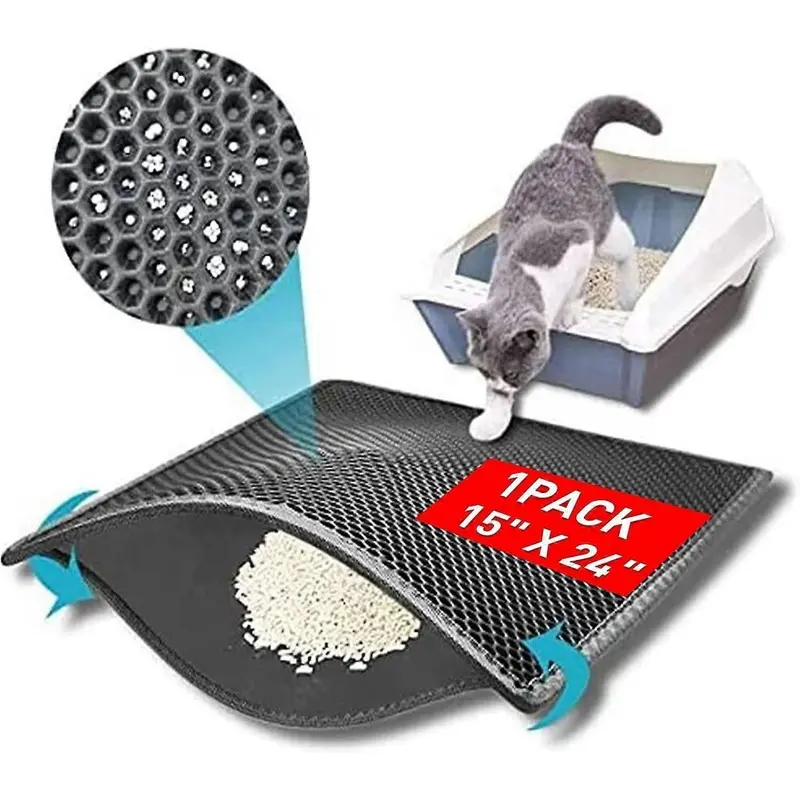 Cat Litter Mat, Hycomb Double Layer Litter Mat ,easy Clean Scatter