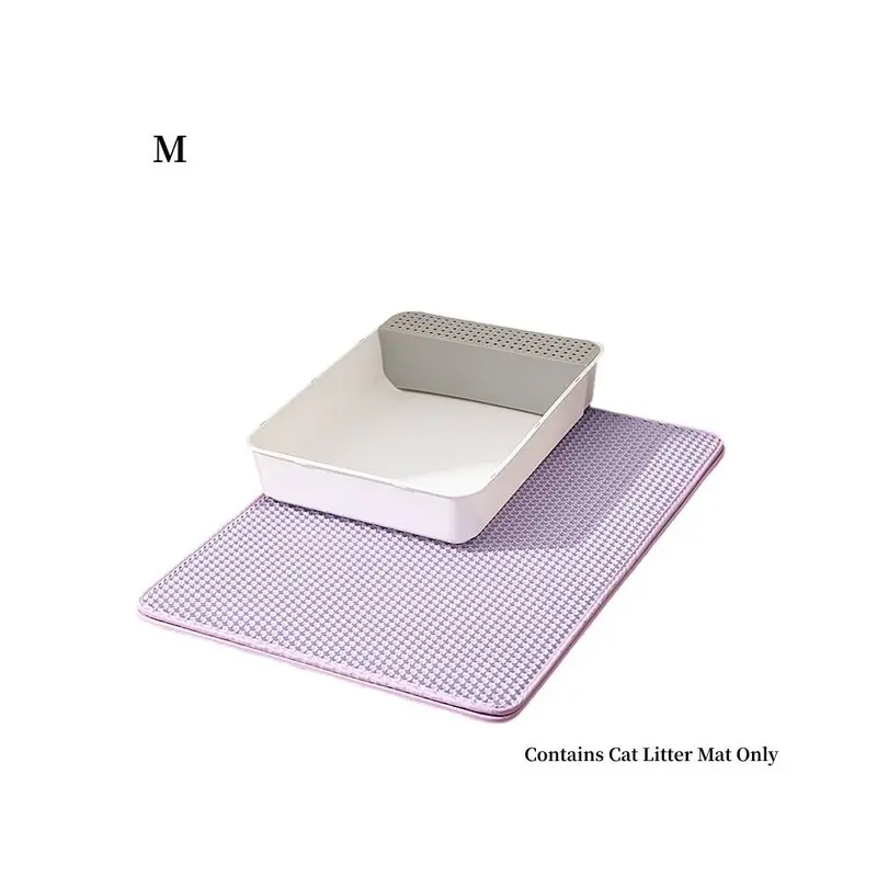 Purple (, M) Litter Cat Doublelayer Mat Waterproof Anti Slip Splash Tray Pad Pet Eva Rug