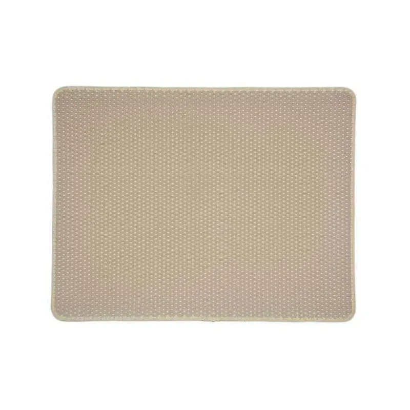 Beige 55*75, ) Zihaisheng Cat Litter Box Mat Double Layer Large
