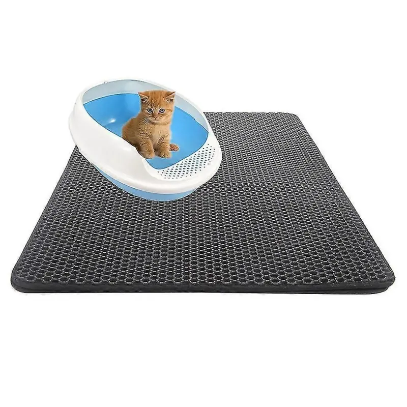 Black (, 30X30cm) Double Layer Honeycomb Cat Litter Trapper Mat Pet Dog Pad Cushion Rug
