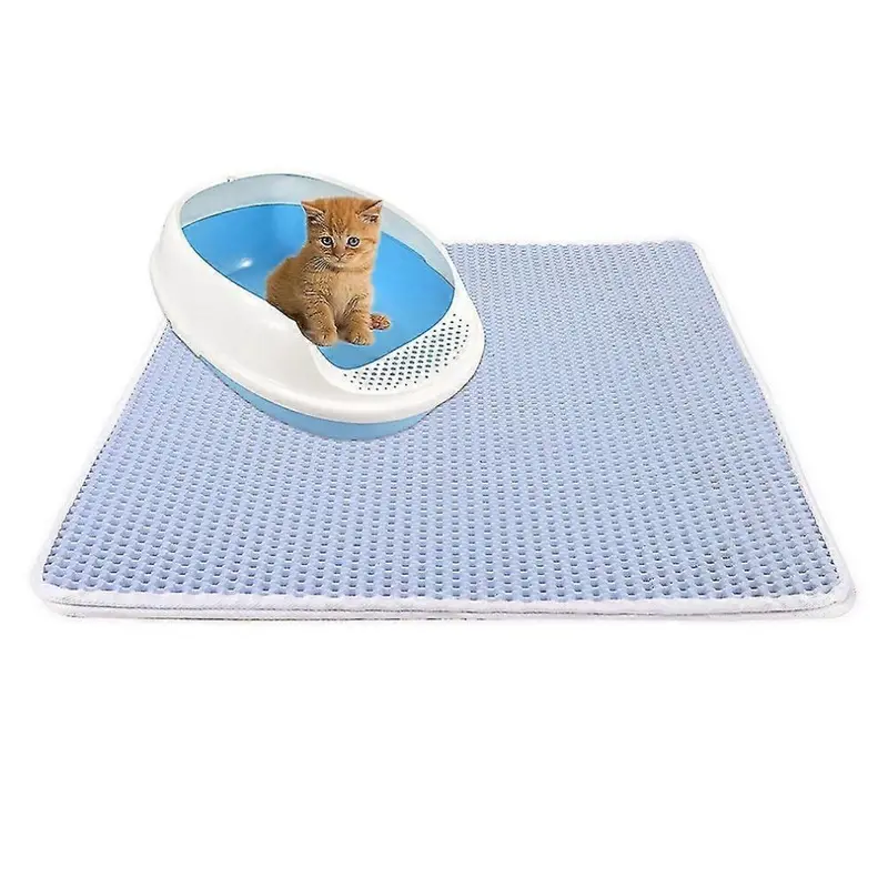 Blue (, 40X50cm) Double Layer Honeycomb Cat Litter Trapper Mat Pet Dog Pad Cushion Rug