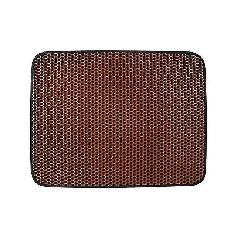 Brown (S 30*30, ) Zihaisheng Cat Litter Box Mat Double Layer Size 30