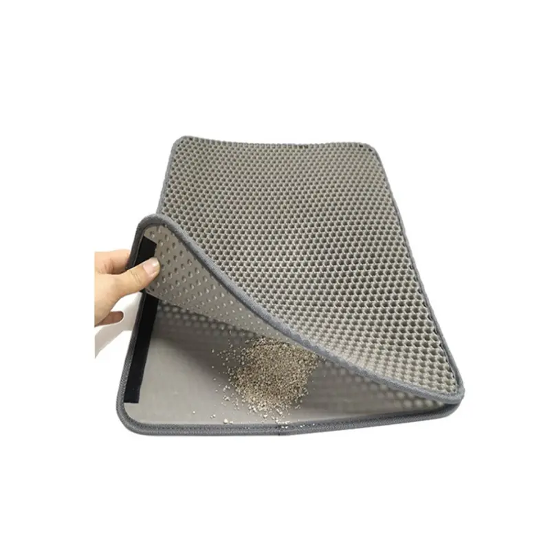 Dsport Gray Cat Litter Mat Kitty Litter Trapping Mat Honeycomb Double Layer Size 3