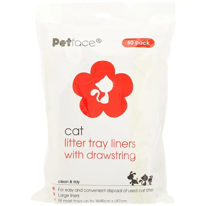Petface Cat Litter Tray Drawstring Liners, 50 Liners Large