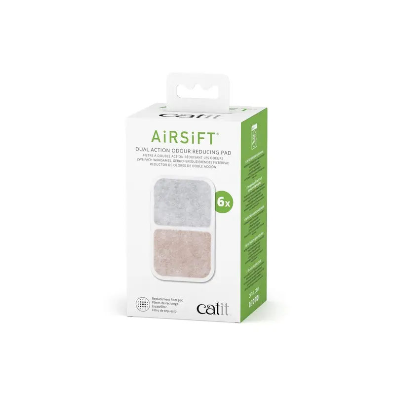 Catit Airsift Dual Action Pads 6Pk Size 6