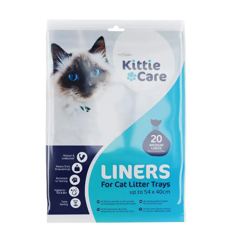 Kittie Care Pack Of 20 M/L Cat Litter Liners For And Boxes Medium