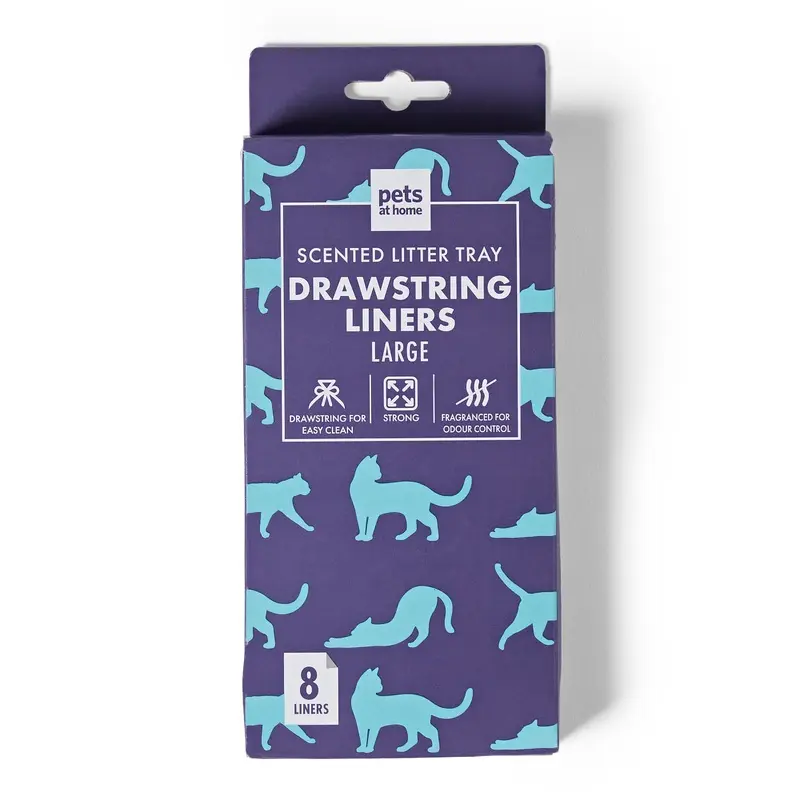 Pets At Home Cat Litter Liner Drawstring Fragranced Large 8 Pack
