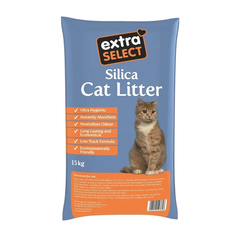 Extra Select Silica Cat Litter - Non Clumping Cat Litter Unscented - 15kg