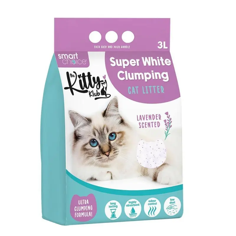 YL White/Lavender Litre Clumping Scented Cat Litter Kitten Highly Absorbent Size 3