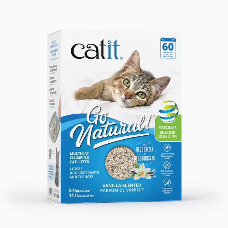 New Catit Go Natural Pea Husk Litter Mix Vanilla 44143 6.4Kg