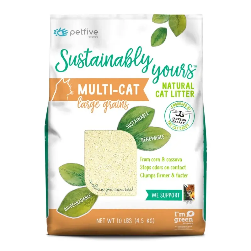 Sostenibilmente Tuo Sustainably Yours Natural Cat Litter Grains 10 Lbs Large