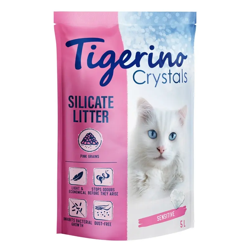 Tigerino Tigerino Crystals Cat Litter Colourful  Sensitive (Unscented) - 5 Litre Pink