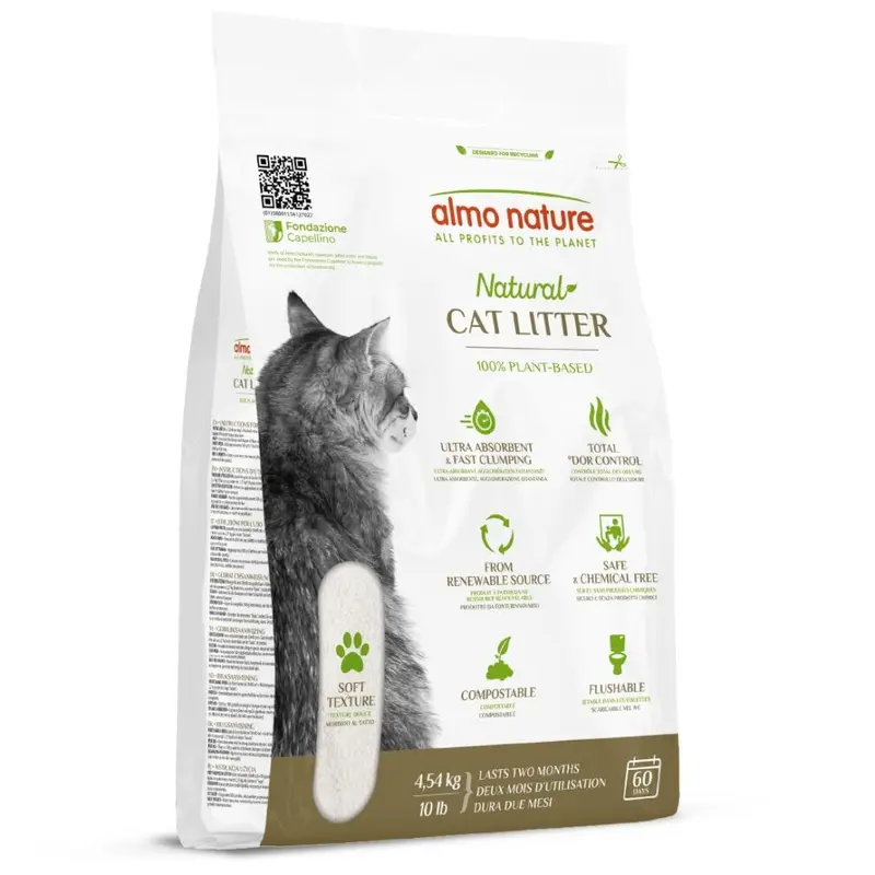 Almo Nature Natural Cat Litter ? Soft Texture (4.54Kg) 4.54Kg