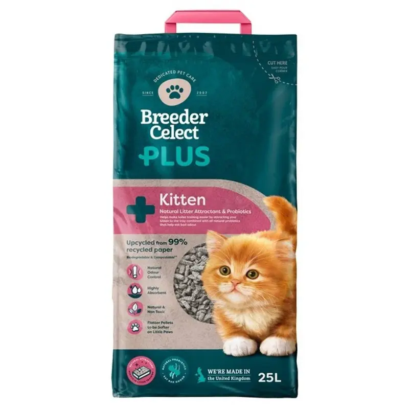 Breeder Celect Plus Kitten Paper Cat Litter - Litres Size 25
