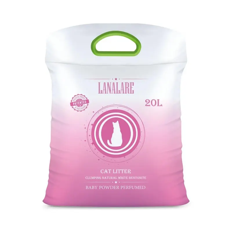 Lanalare White Clumping Natural Bentonite Cat Litter - Baby Powder Scented 20L