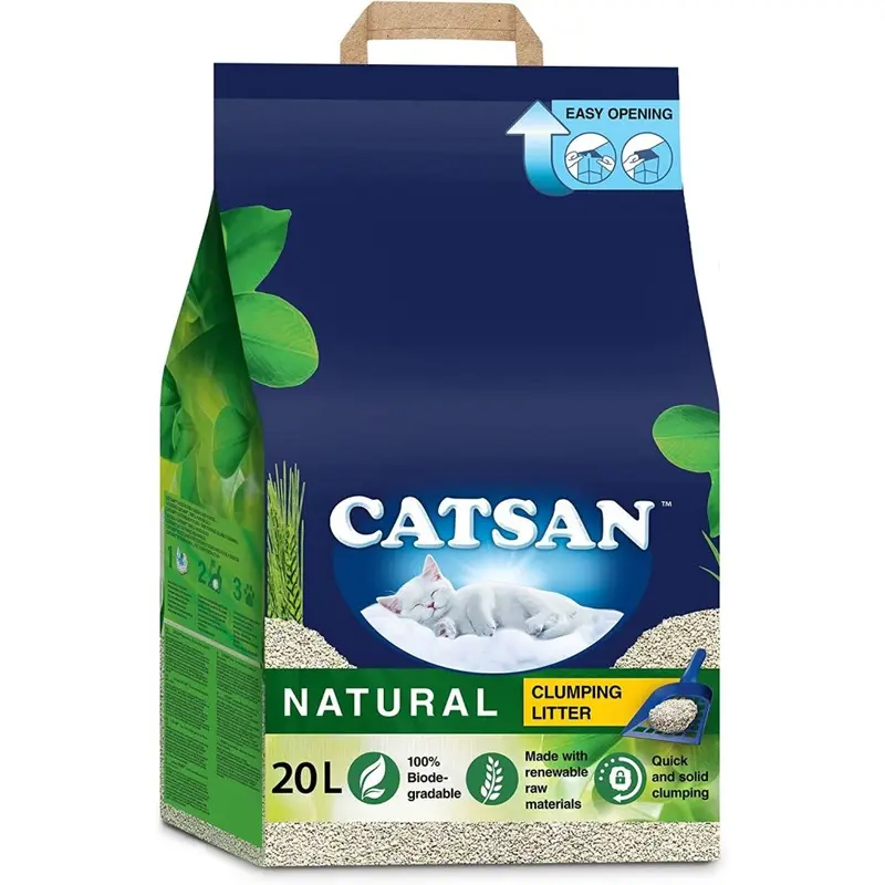 New Catsan Natural Clumping Cat Litter, 100% Biodegradable, 20 Large