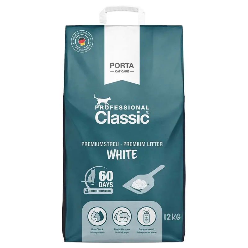 Professional Classic White Cat Litter With Baby Powder Scent - 12Kg