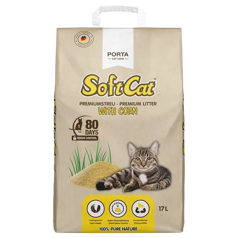 Softcat Porta Corn Cat Litter - 17 Litres