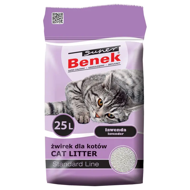 Benek Super Lavender Cat Litter - 25L (Approx. 20Kg)