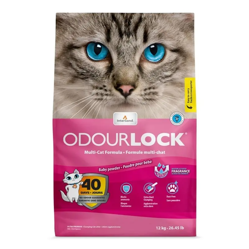 Intersand Odourlock Baby Powder Cat Litter | : 12Kg