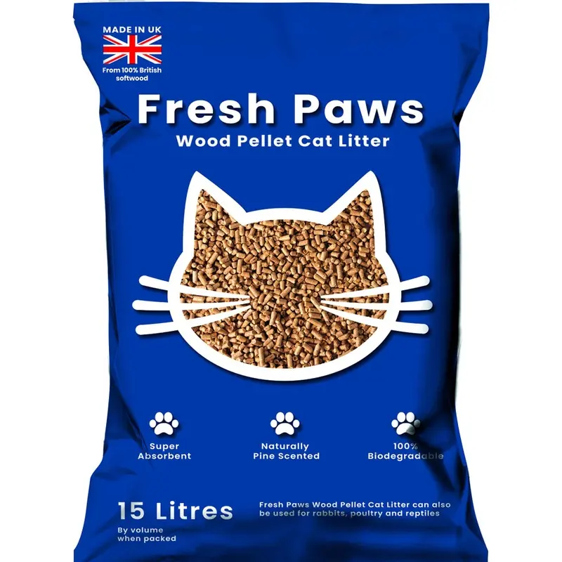 New Fresh Paws Premium Wood Pellet Cat Litter, 15 Large