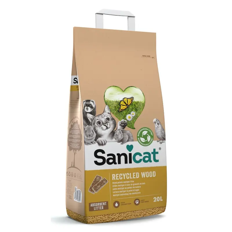 Sanicat Recycled Wood Cat Litter - 20L