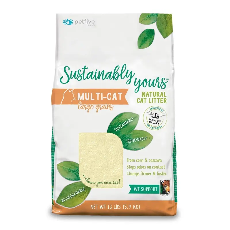 Sustentablemente Suyo Sustainably Yours Natural Cat Litter, Grains, 13 Lbs Large
