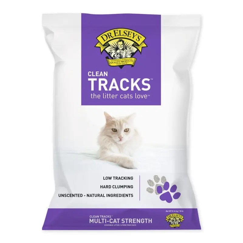 Dr. Elseys Clean Tracks Clumping Clay Cat Litter 18Lb. Bag 18Lb