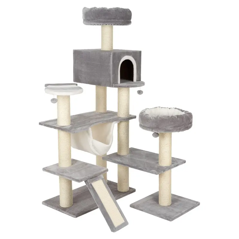 Zooplus Exclusive Gingerbread Cat Tree With Ladder - Xxl - Grey