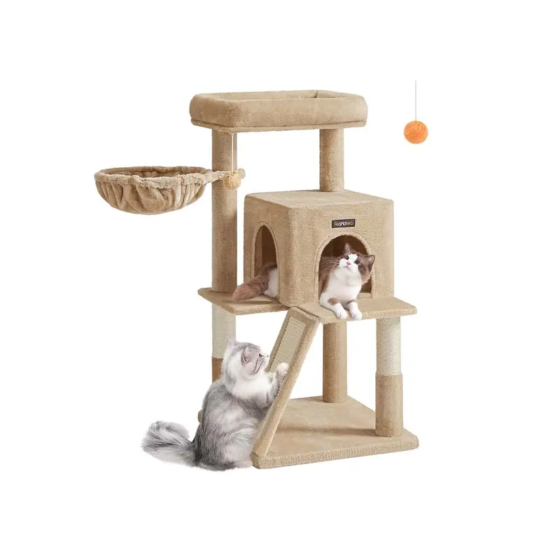 Cat Tree with Widened Perch for Large Cats, Camel Brown